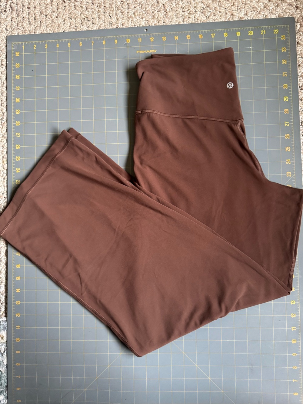 lululemon athletica Sz 10 Groove super high rise Chocolate Brown Wide leggings